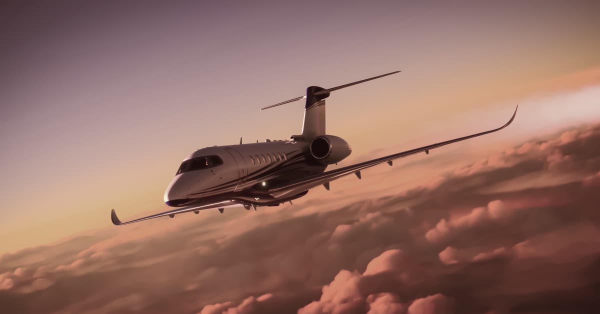 Private jet in a multicolored sky | Alexander Shunnarah Trial Attorneys