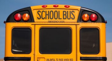 A close-up of a yellow American school bus. Bus accident lawsuits may involve multiple liable parties, including drivers, companies, and government agencies.