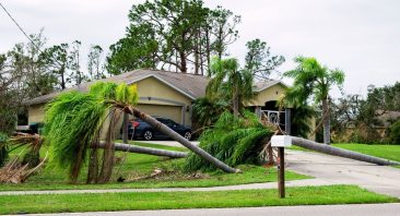A house destroyed by a hurricane, portraying the situation when someone may need a hurricane claims lawyer in Orlando.