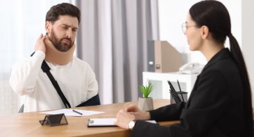 A person reviewing legal options with a serious injury lawyer after a catastrophic accident.